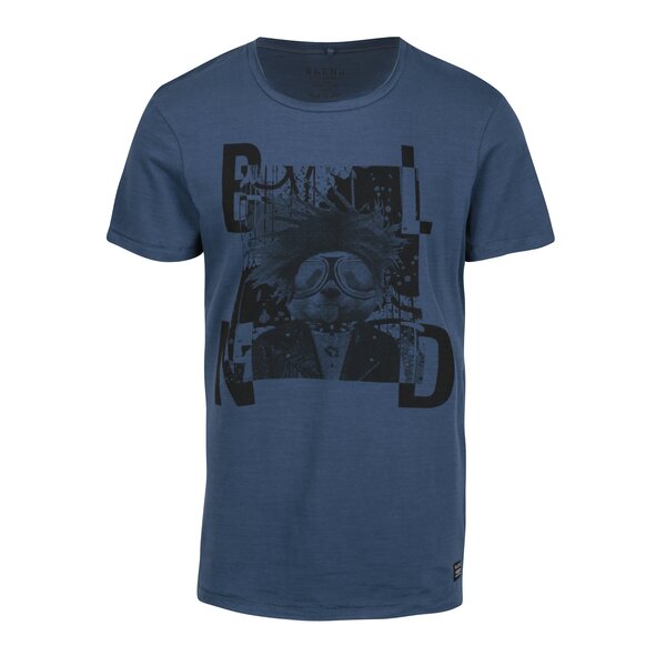 Tricou albastru cu print de inspirație punk Blend