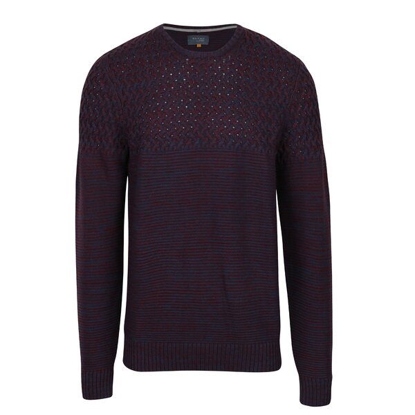 Pulover albastru închis&bordo Blend