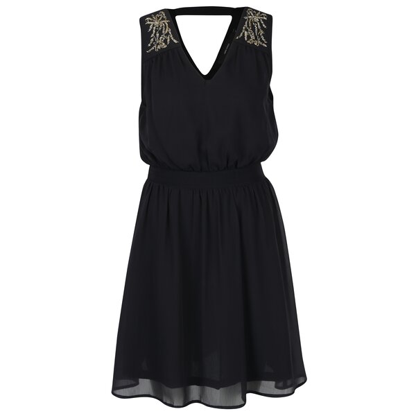 Rochie neagră din voal cu decupaj la spate VERO MODA Lollie