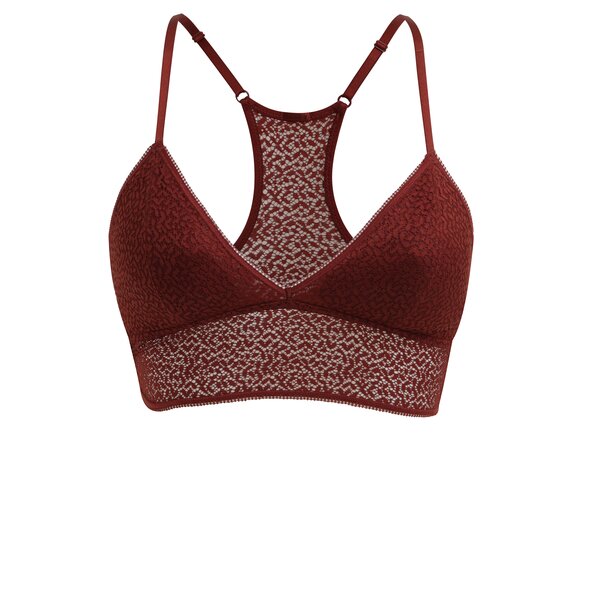 Sutien roșu din dantelă cu terminație lată DKNY