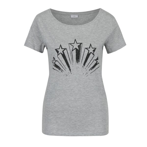 Tricou gri melanj cu stele - Jacqueline de Yong Chicago