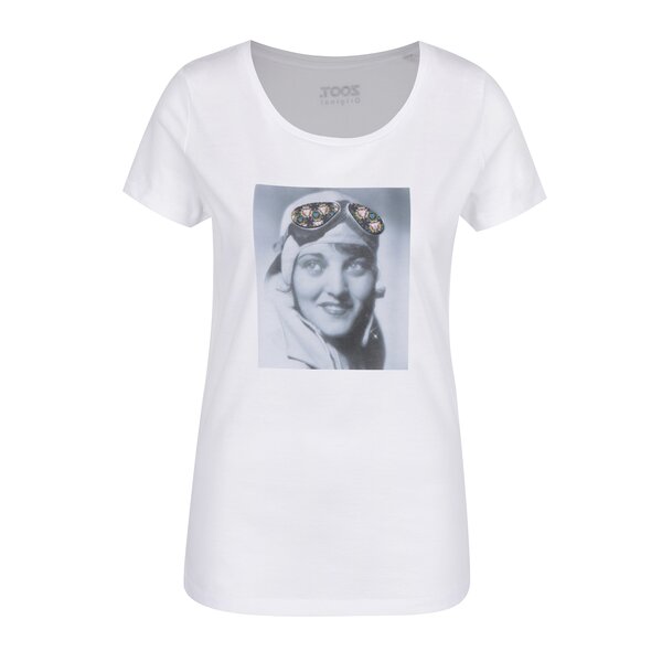 Tricou alb cu print portret ZOOT Original Kaleidoskop