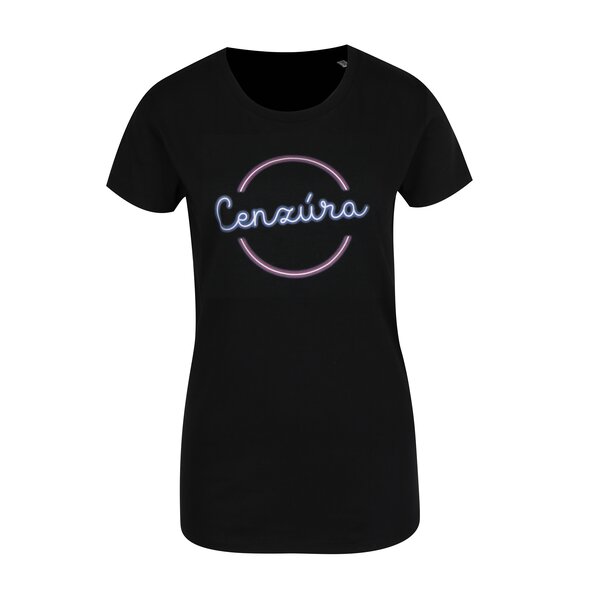 Tricou negru cu inscripție ZOOT Original Cenzúra