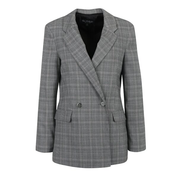 Sacou gri cu model houndstooth&carouri Miss Selfridge