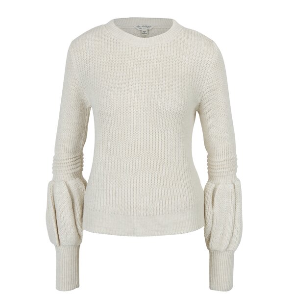 Pulover crem cu mâneci balon Miss Selfridge