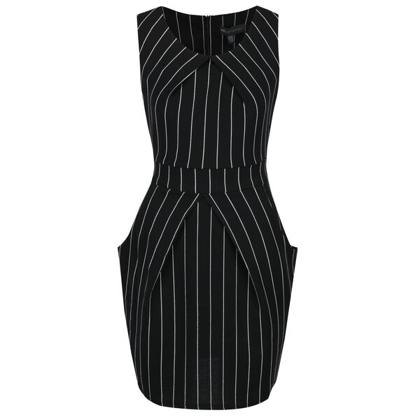 Rochie neagră cu dungi fără mâneci Mela London