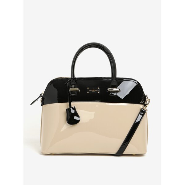 Geantă bej&negru cu aspect lăcuit Pauls Boutique Maisy