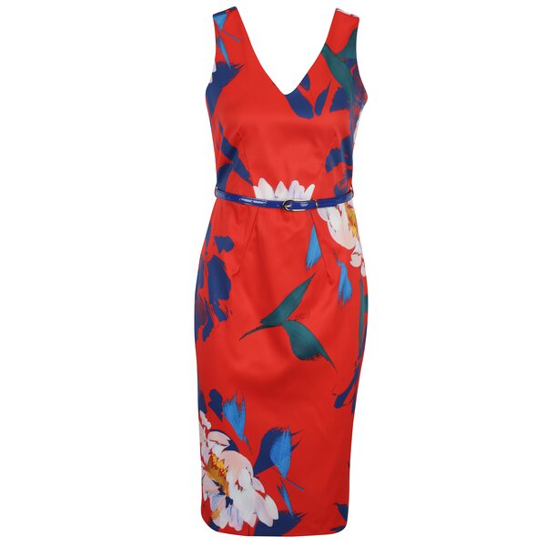 Rochie roșie cu model floral Closet