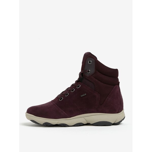 Ghete sport din piele intoarsa bordo pentru femei Geox Nebula ABX