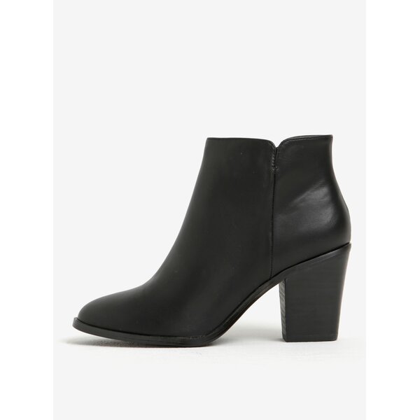 Botine negre cu toc gros Pieces