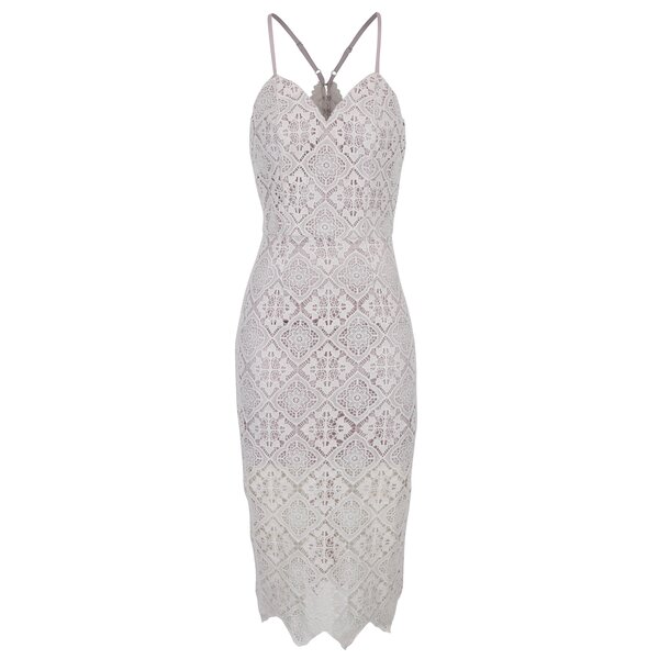 Rochie violet deschis din dantelă cu decolteu sweetheart Chi Chi London