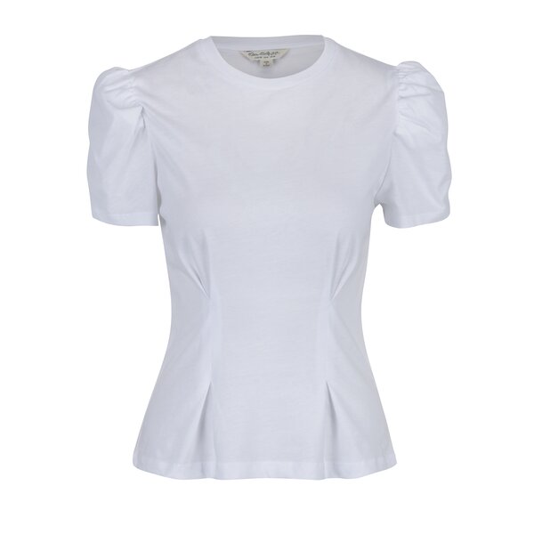 Tricou alb cu mâneci bufante Miss Selfridge