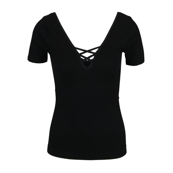 Tricou negru cu barete încrucișate Miss Selfridge