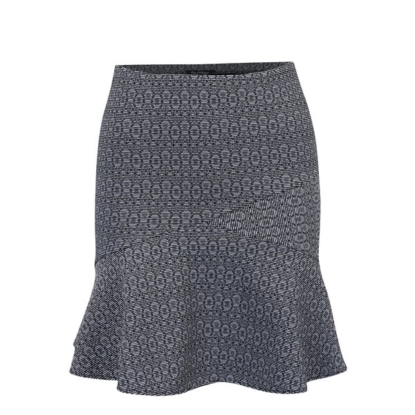 Fusta negru&crem cu model geometric Miss Selfridge