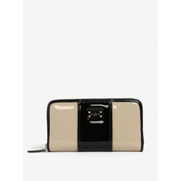 Portofel negru&bej cu aspect lăcuit Pauls Boutique Lizzie