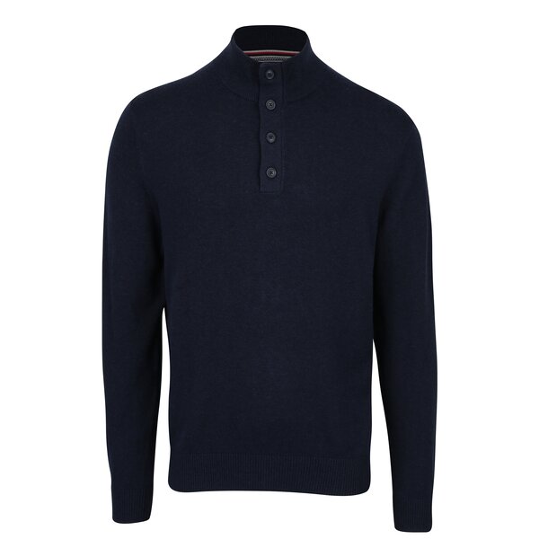 Pulover bleumarin cu amestec de cașmir Tommy Hilfiger Pima