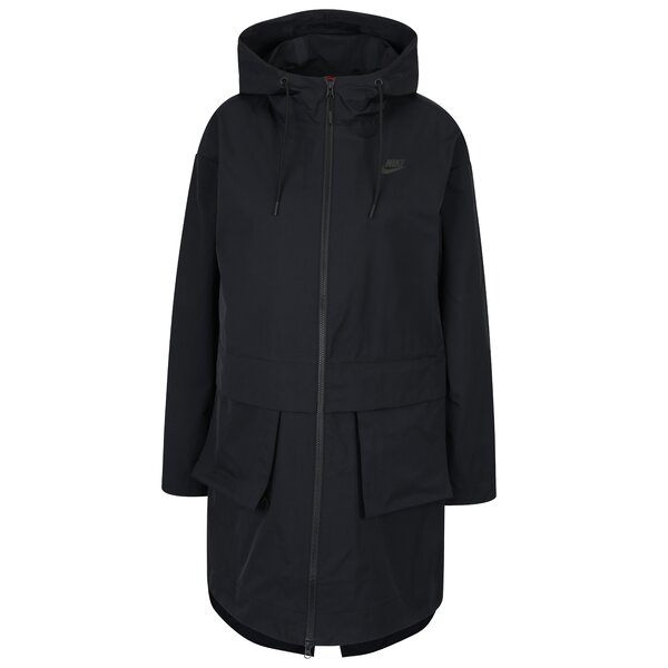 Geaca parka neagra impermeabila cu buzunar detasabil pentru femei Nike