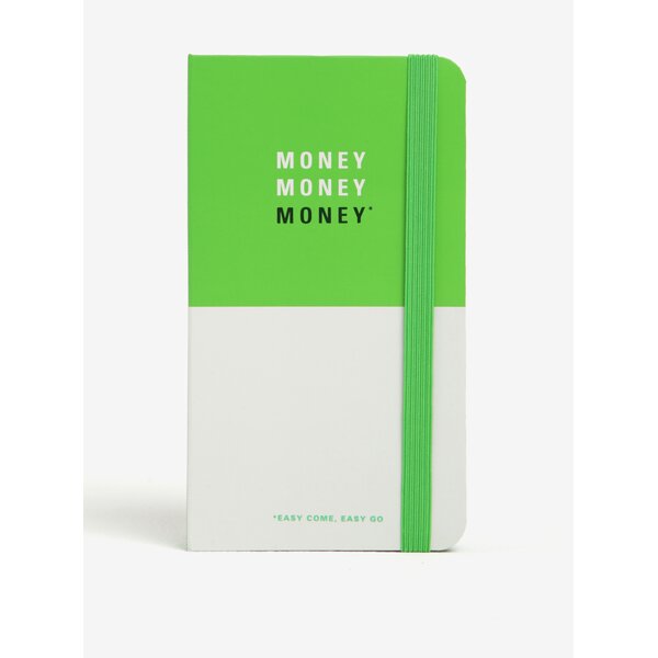 Agendă alb&verde pentru plan financiar Knock Knock