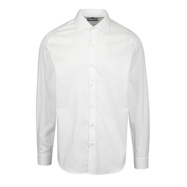 Cămașă albă slim fit cu model discret Braiconf Iacob