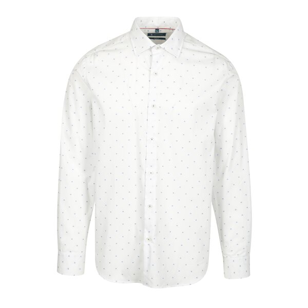 Cămașă slim fit alb&albastru cu buline Braiconf Nicoara