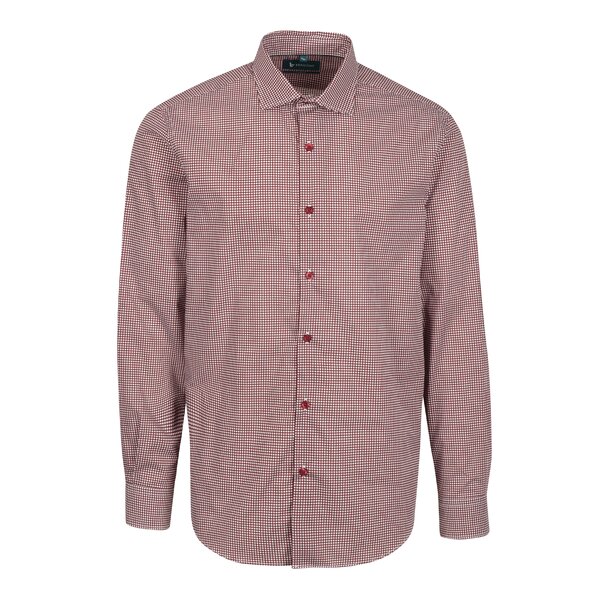 Cămașă slim fit bordo cu buline Braiconf Nicoara