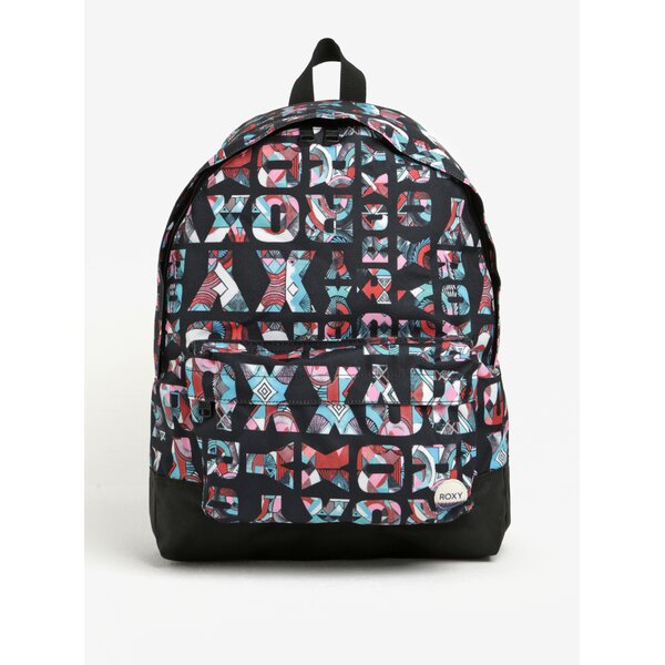 Rucsac negru cu imprimeu text pentru femei - Roxy Sugar Baby 16 l