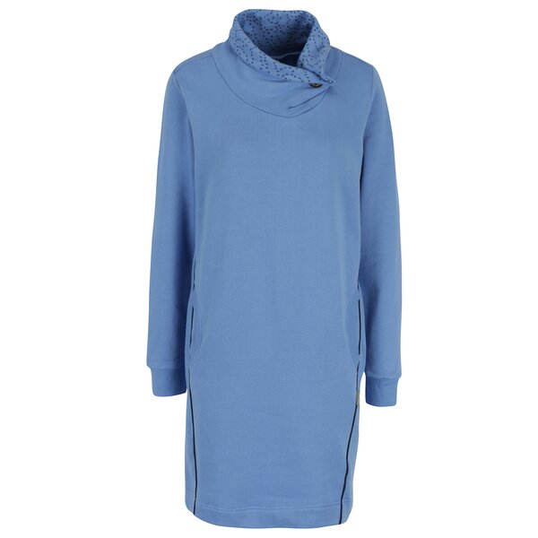 Rochie albastra cu guler inalt asimetric Tranquillo Maitagorry