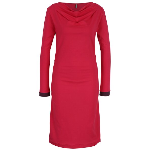 Rochie roz cu decolteu drapat Tranquillo Raiven