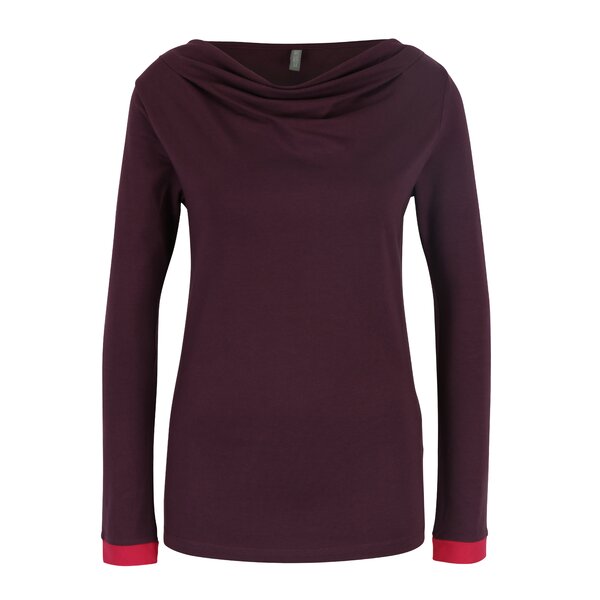 Bluza bordo cu decolteu drapat Tranquillo Golda