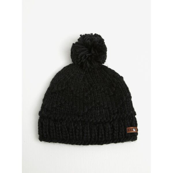 Caciula neagra tricotata cu pompom pentru femei - Roxy Winter