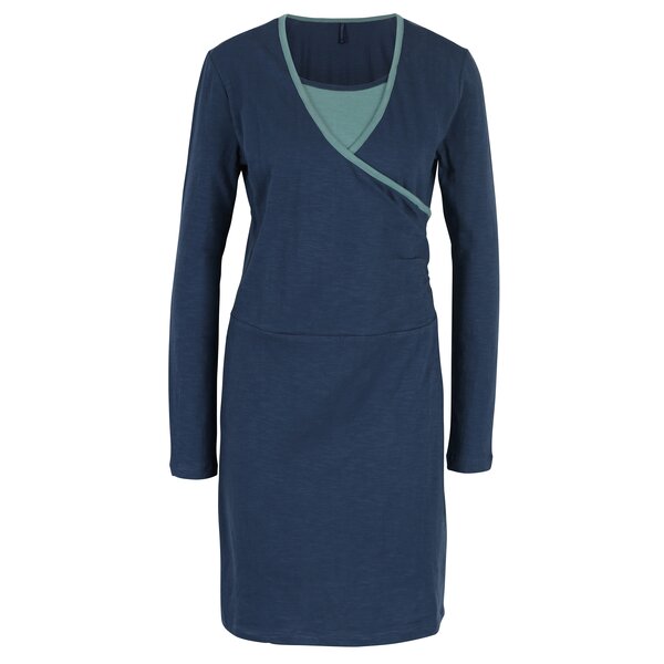 Rochie albastru petrol cu garnitura turcoaz Tranquillo Vivi
