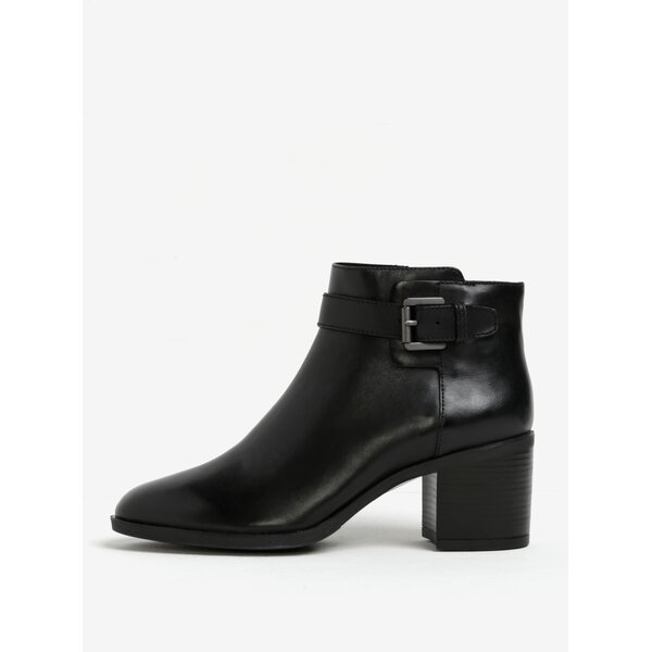 Botine negre din piele cu catarama pentru femei Geox Glynna