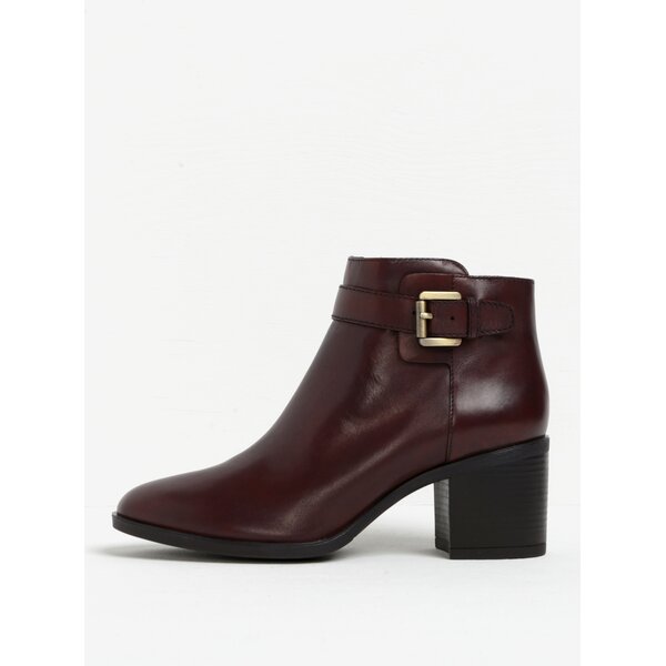 Botine bordo din piele cu catarama pentru femei Geox Glynna