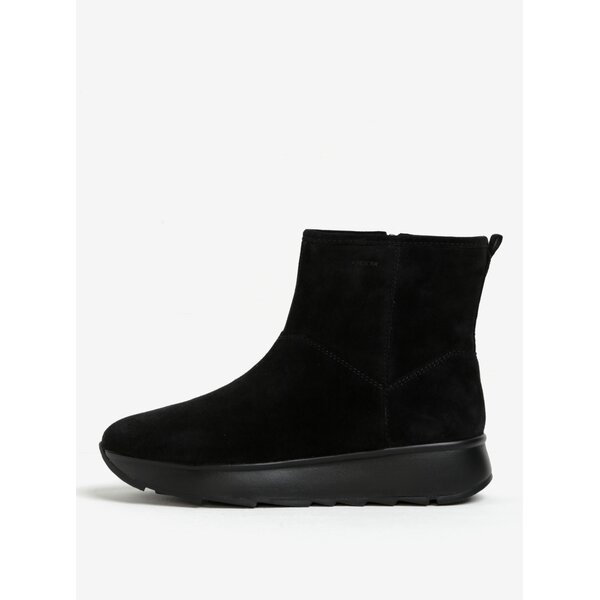 Botine negre din piele intoarsa pentru femei Geox Gendry