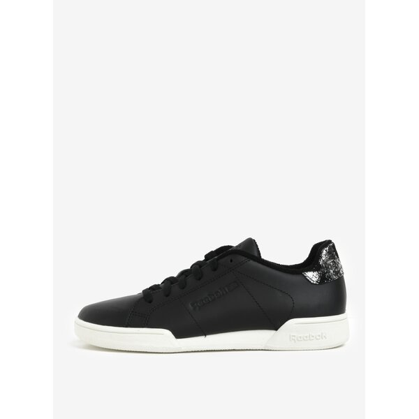Teniși negri din piele naturală cu detalii argintii pentru femei - Reebok