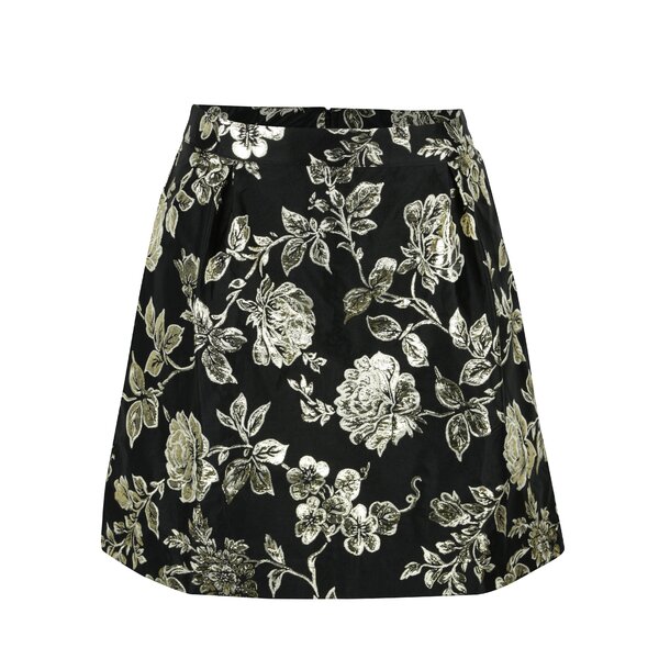 Fusta neagra cu broderie florala VILA Anna