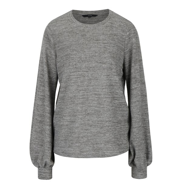 Pulover gri melanj cu maneci balon VERO MODA Thea