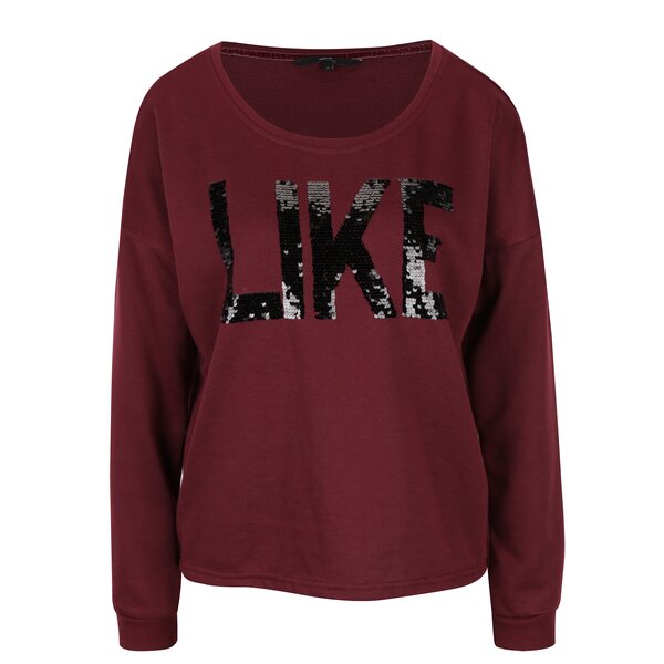 Pulover bordo cu paiete VERO MODA Didde