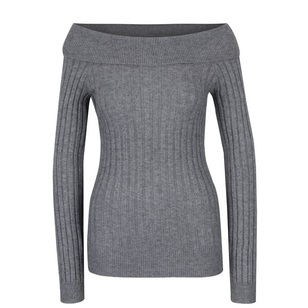 Pulover gri cu umeri expusi VERO MODA Ava