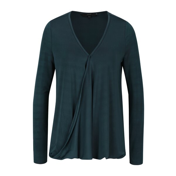 Bluza verde inchis cu decolteu suprapus VERO MODA Jennie