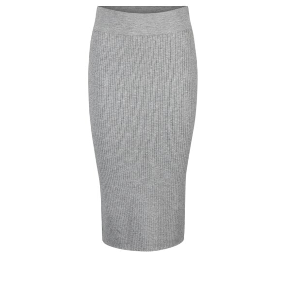 Fusta dreapta gri deschis cu dungi in relief VERO MODA Hermosa