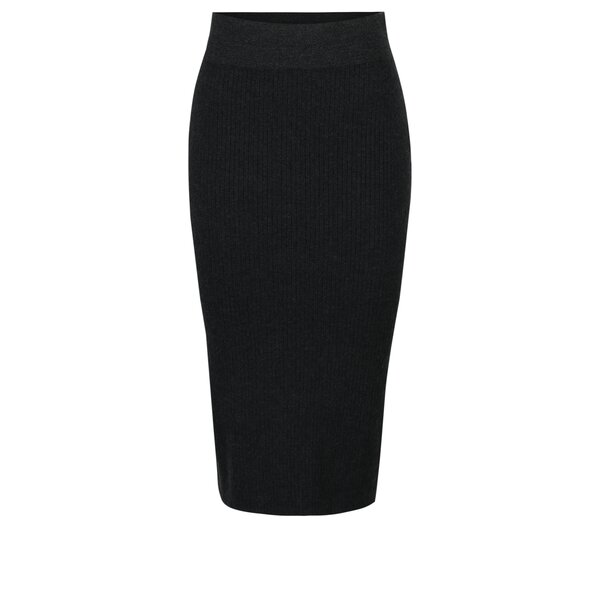 Fusta dreapta gri inchis cu dungi in relief VERO MODA Hermosa