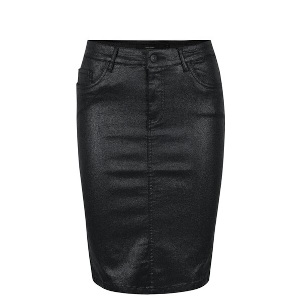 Fusta dreapta neagra cu efect sclipitor VERO MODA Mine