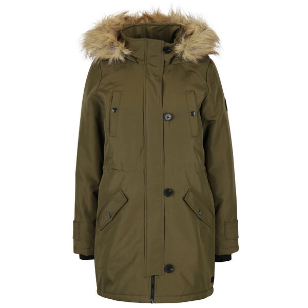 Geaca parka verde inchis cu blana artificiala detasabila VERO MODA Excursion