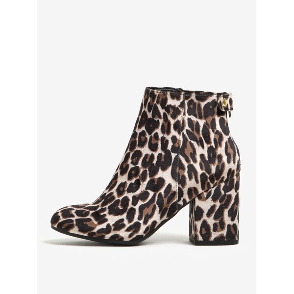 Botine bej cu print leopard Dorothy Perkins