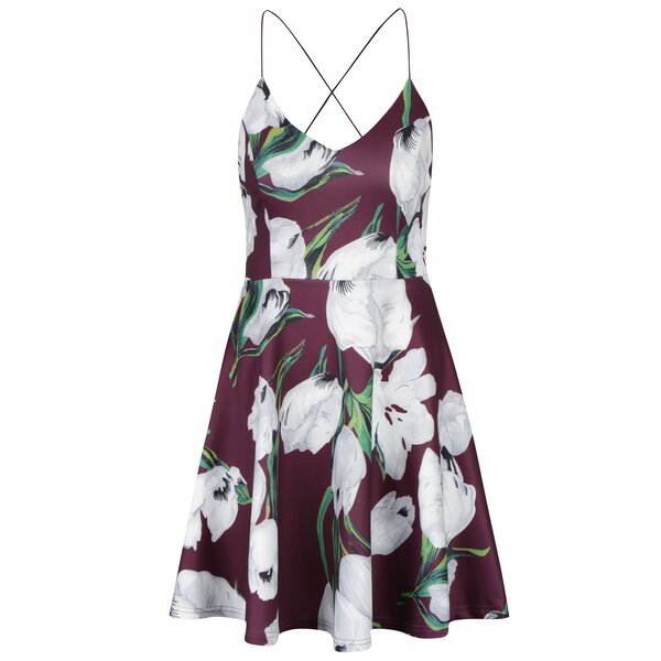 Rochie clos violet cu print floral AX Paris