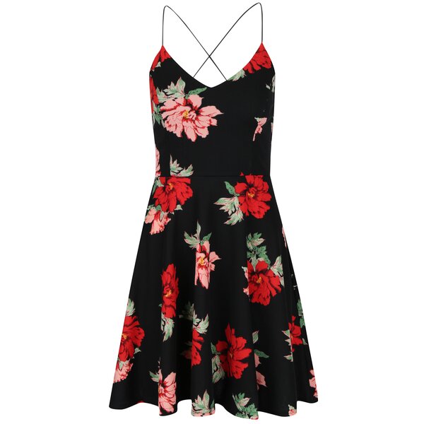 Rochie clos neagra cu print floral AX Paris