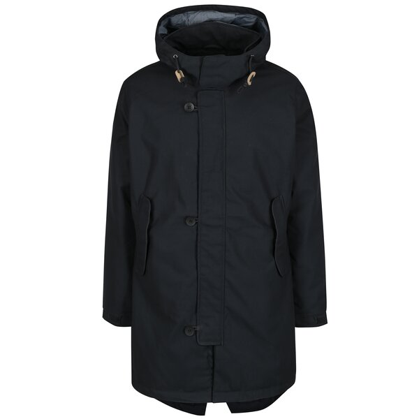 Geaca parka albastru inchis cu gluga Makia Fishtail