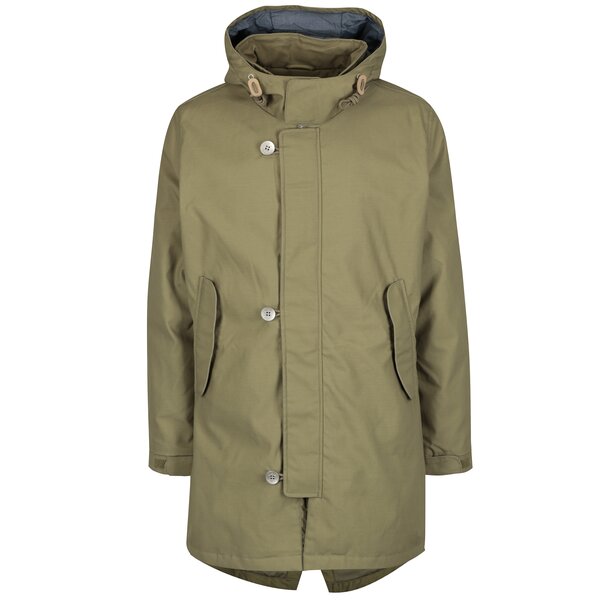 Geaca parka verde deschis cu gluga Makia fishtail