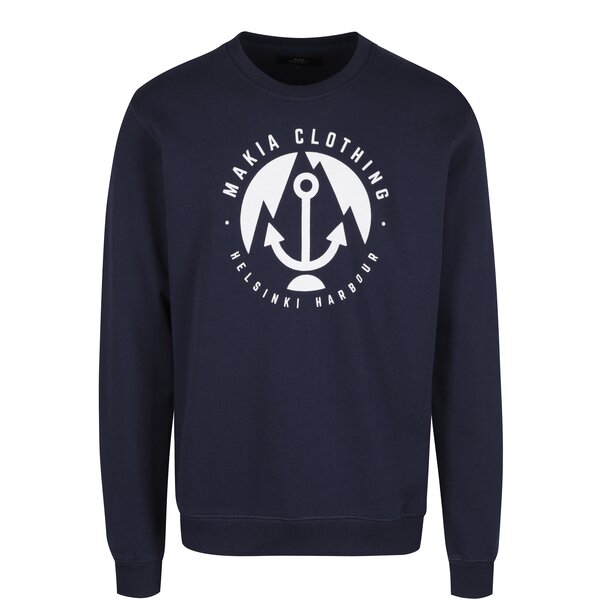 Pulover bleumarin cu logo Makia Harbour